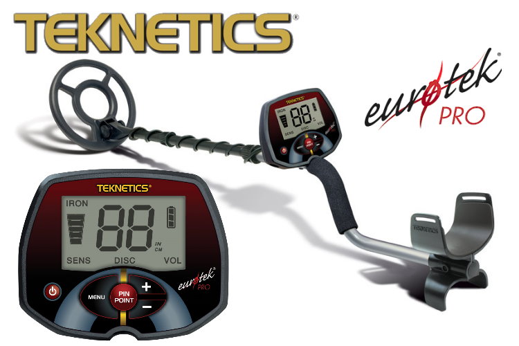 Teknetics Eurotek PRO (LTE) Ausrüstungspaket III (Metalldetektor & Quest Xpointer (orange) & Schatzsucherhandbuch)